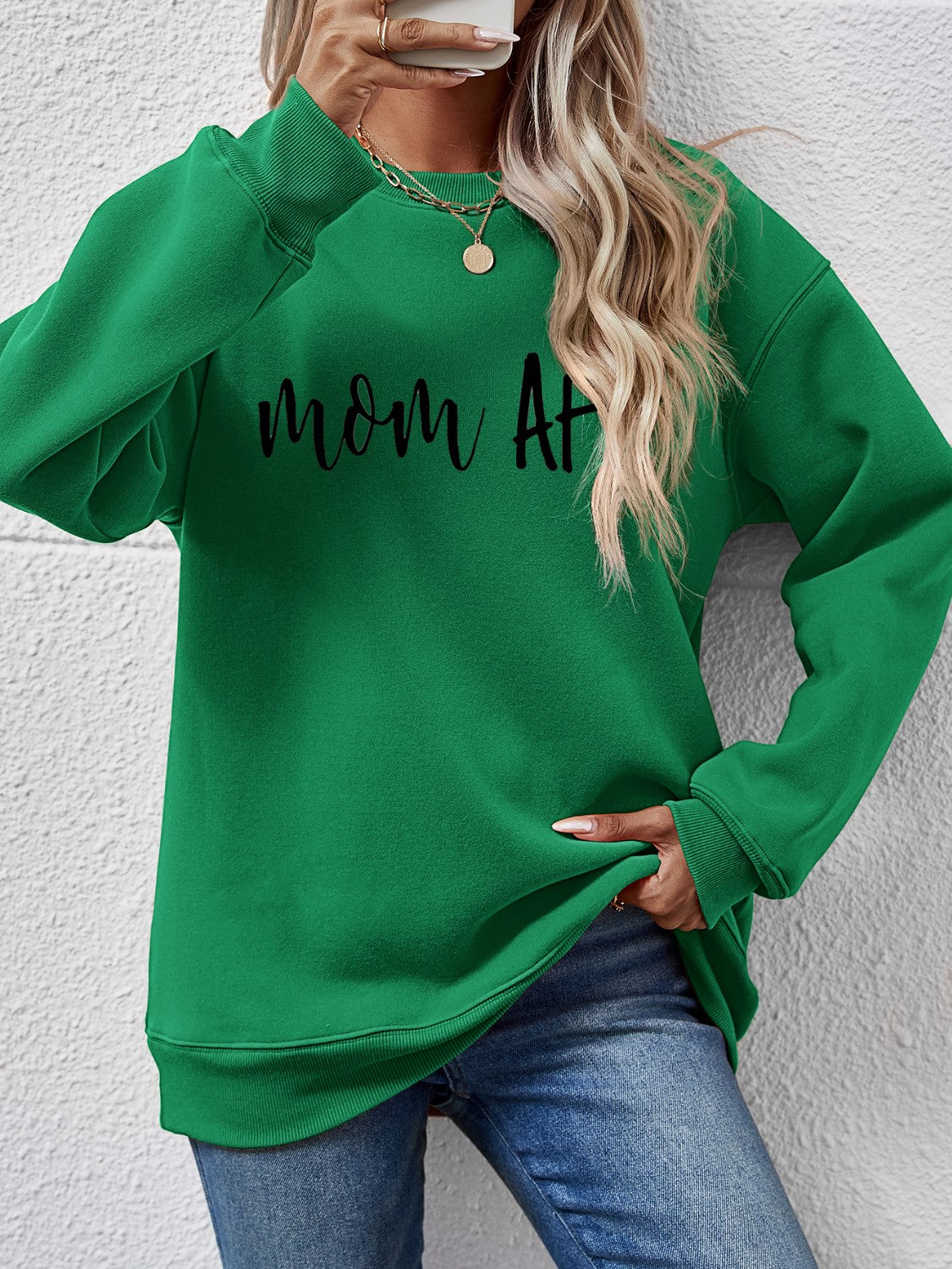 Letter Graphic Dropped Shoulder Sweatshirt